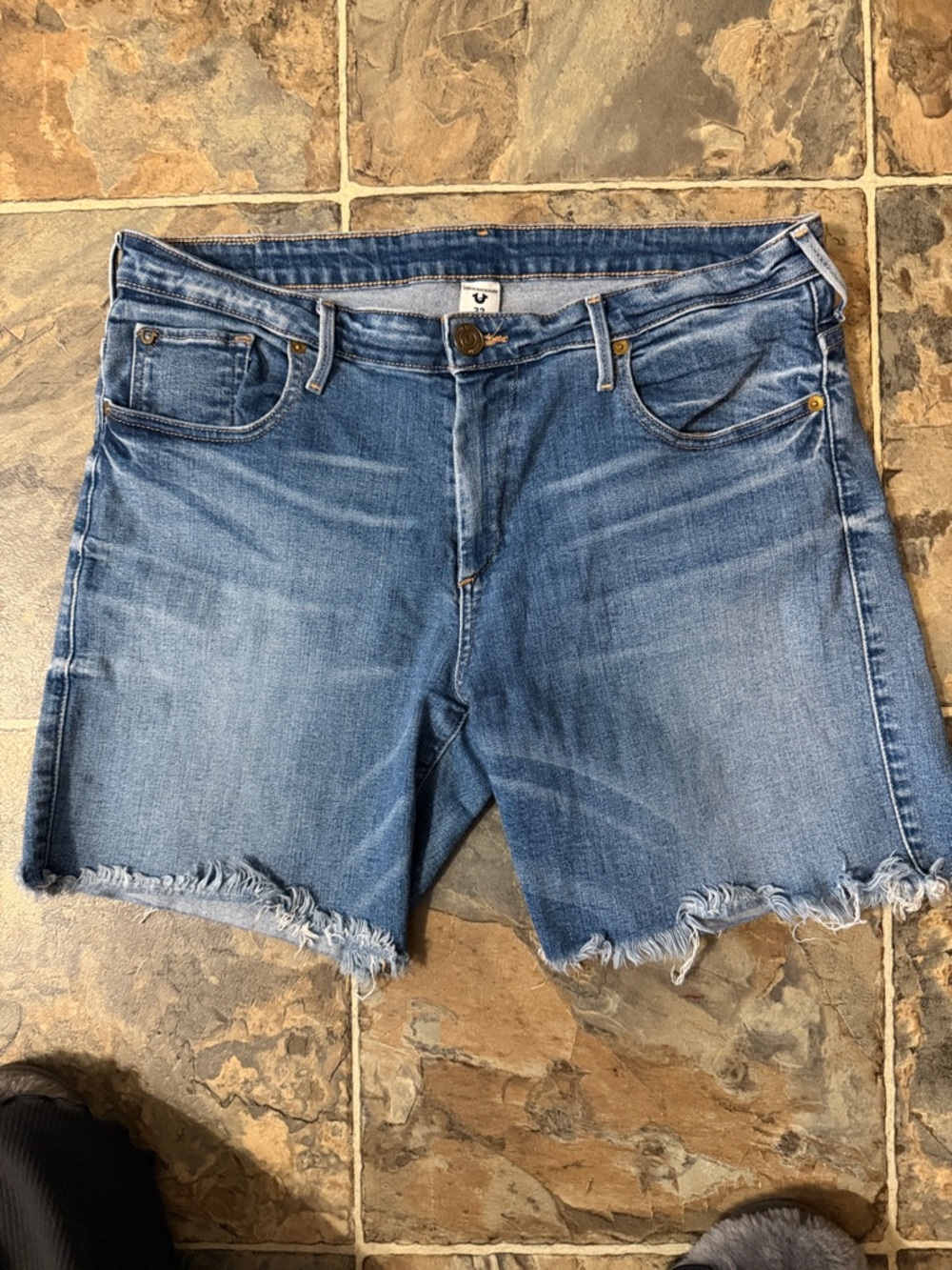 True Religion Light Wash Denim  Shorts